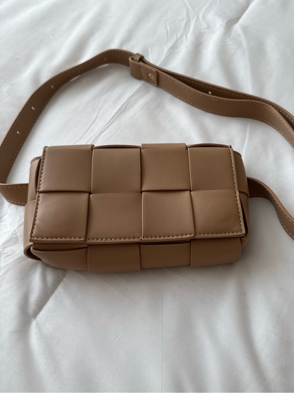 Woven Belt Bag in Tan